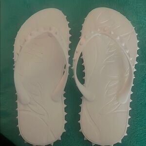 White Spiked Women's Flip Flops